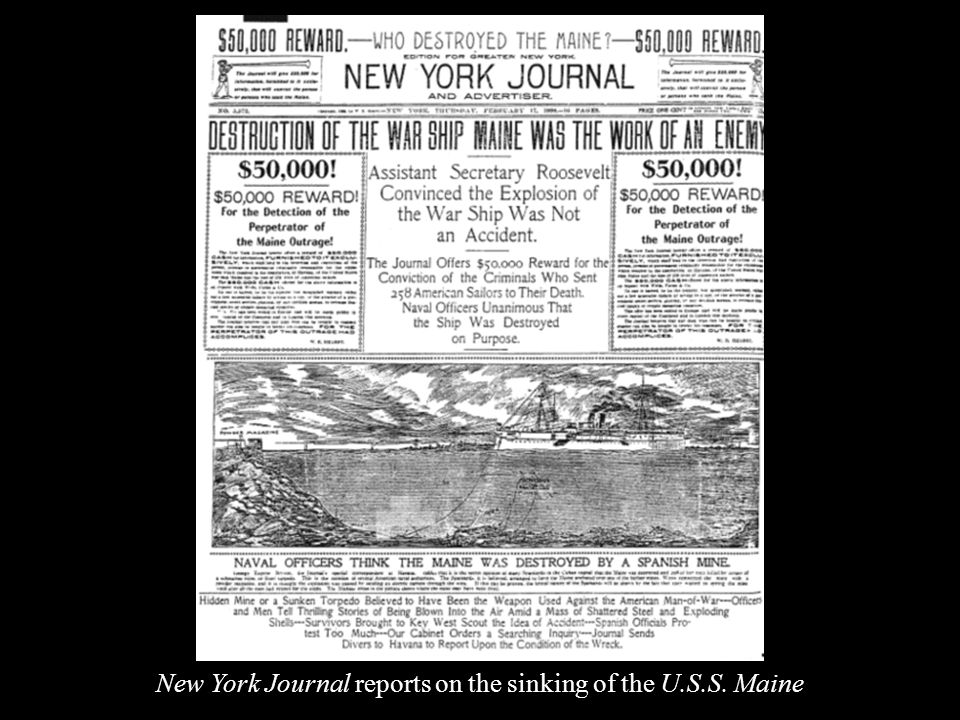 New York Journal reports on the sinking of the U.S.S. Maine