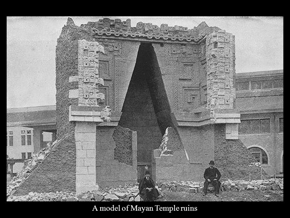 A model of Mayan Temple ruins