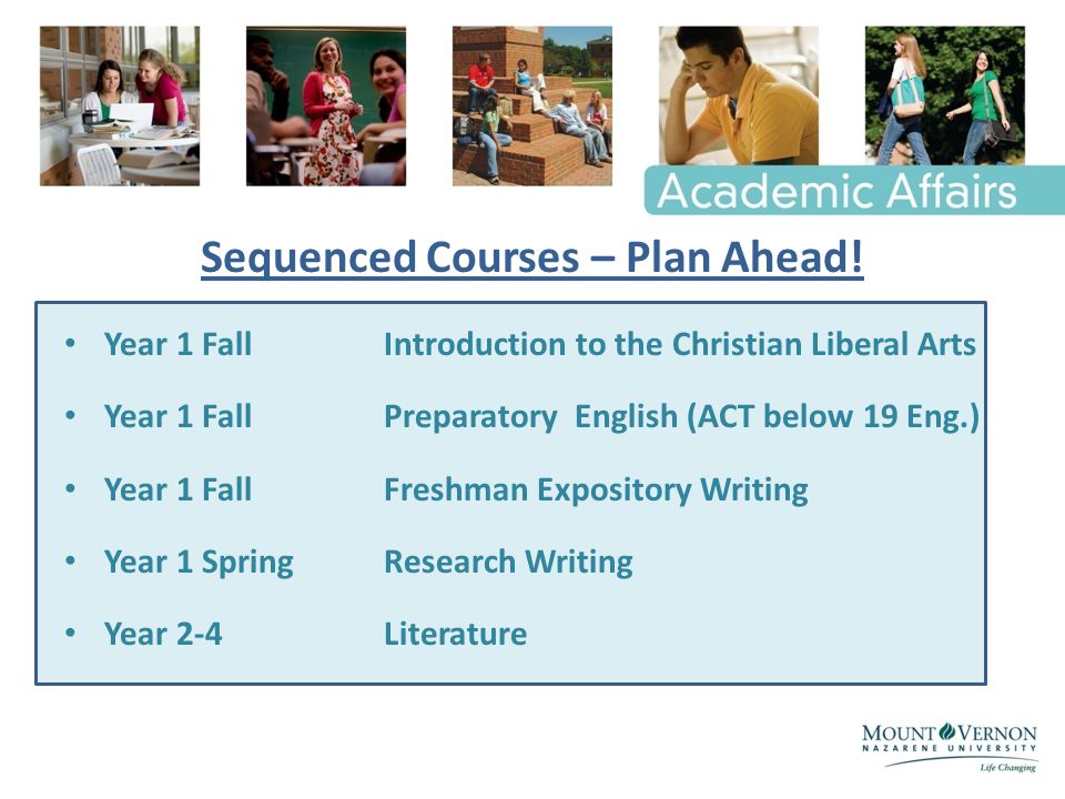 Sequenced Courses – Plan Ahead.