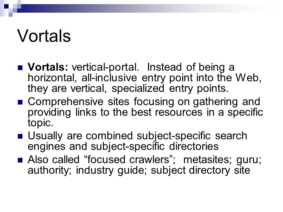 Vortals Vortals: vertical-portal.