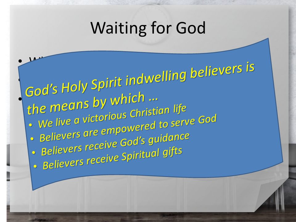 Waiting for God What command did Jesus give the disciples.