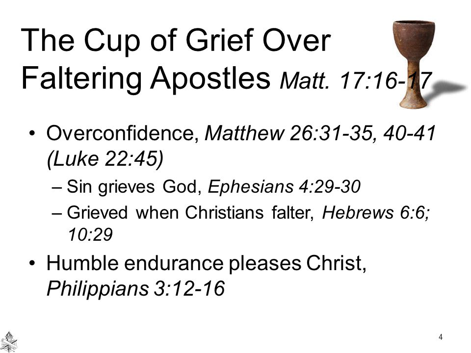 The Cup of Grief Over Faltering Apostles Matt.