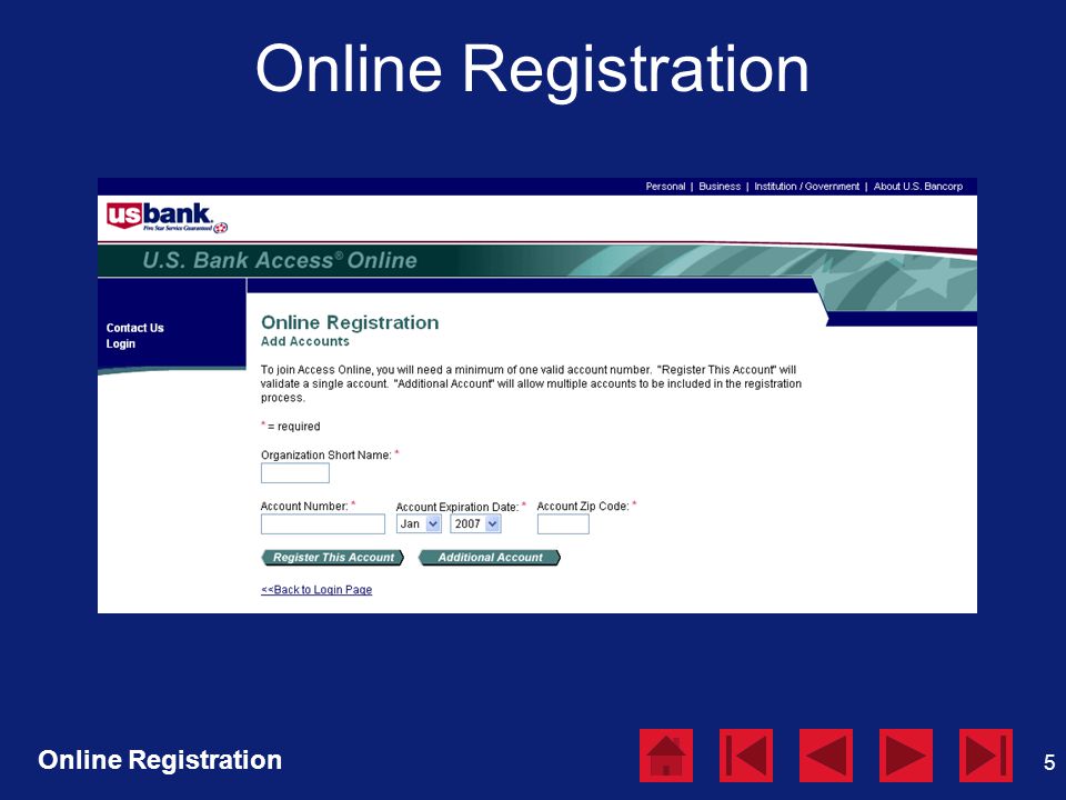 5 Online Registration