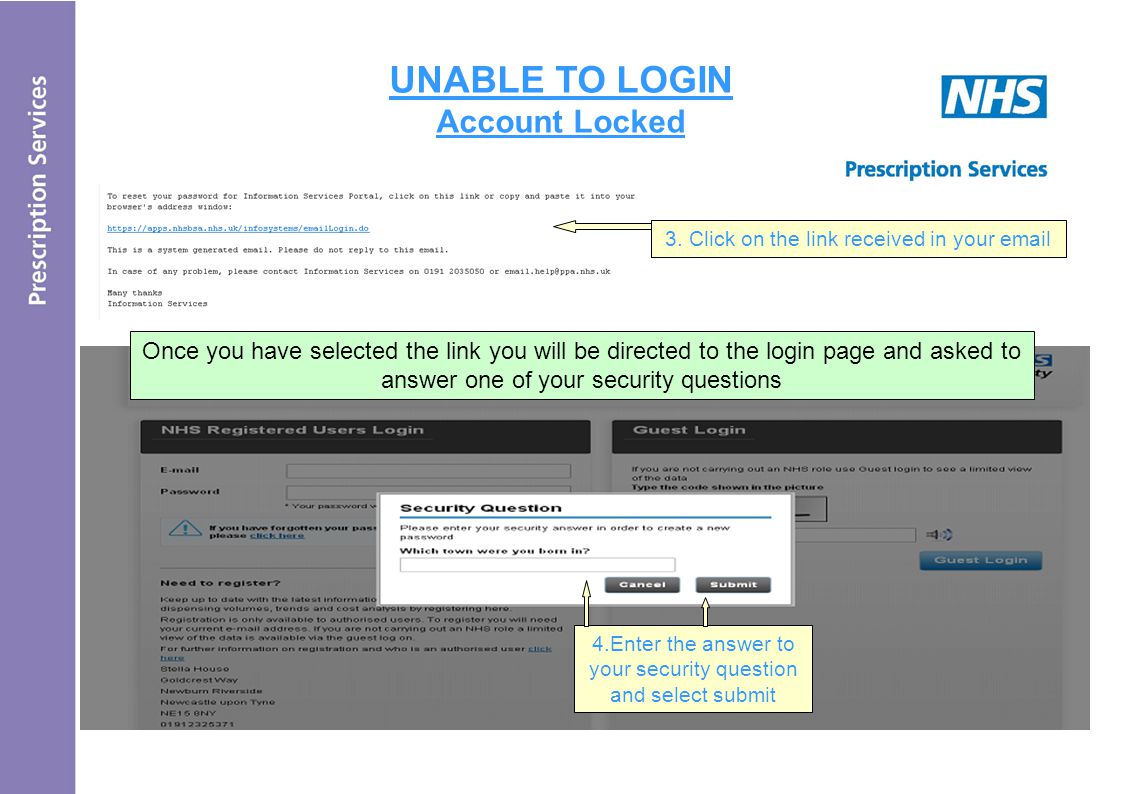 UNABLE TO LOGIN Account Locked 3.