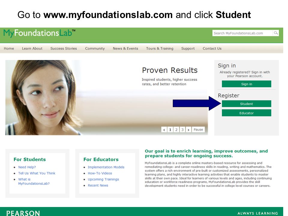 Go to   and click Student