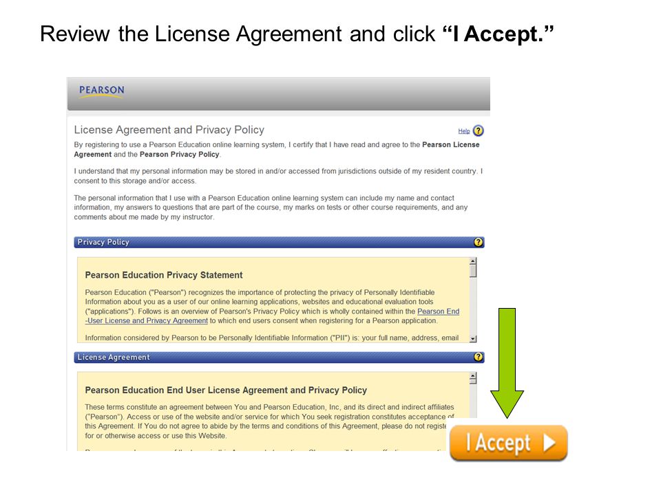 Review the License Agreement and click I Accept.
