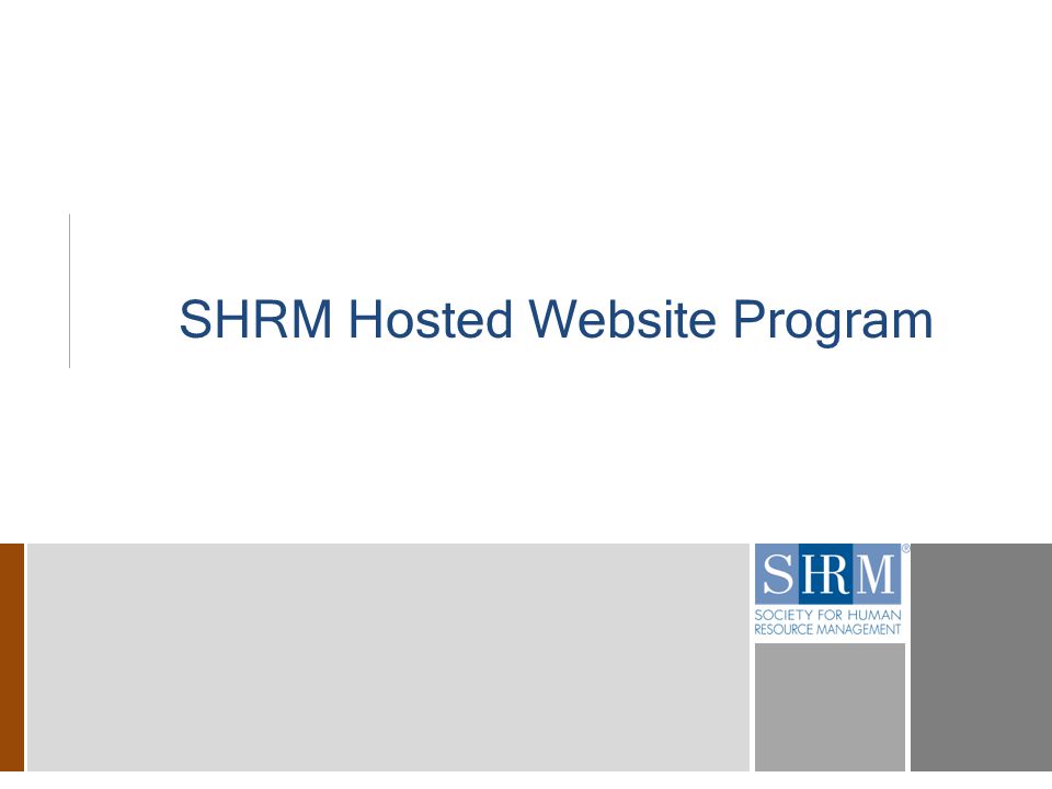 SHRM Hosted Website Program