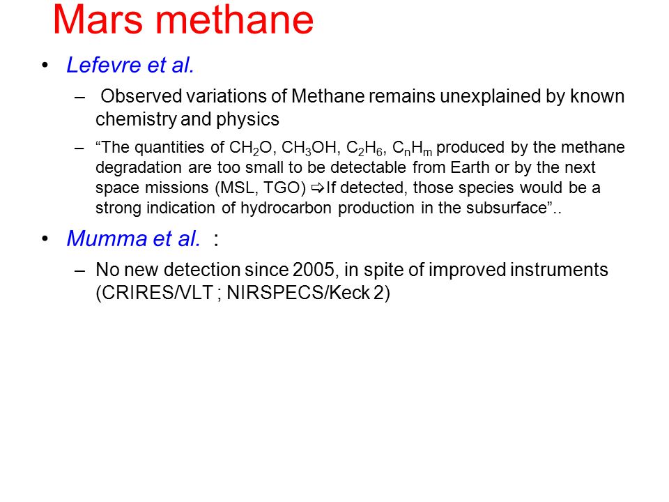 Mars methane Lefevre et al.