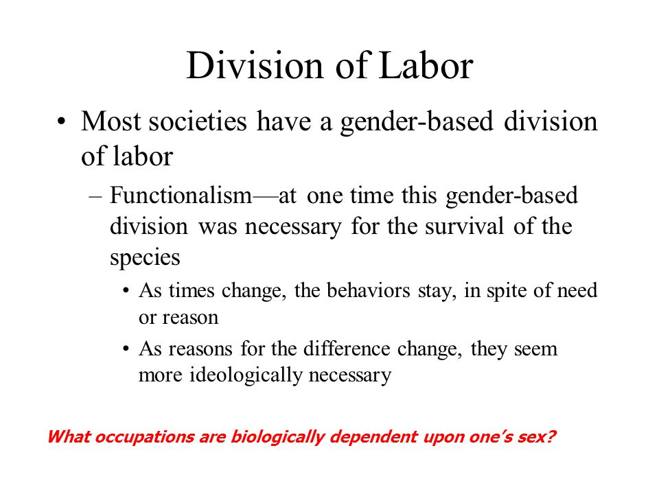 what is gender based division of labor