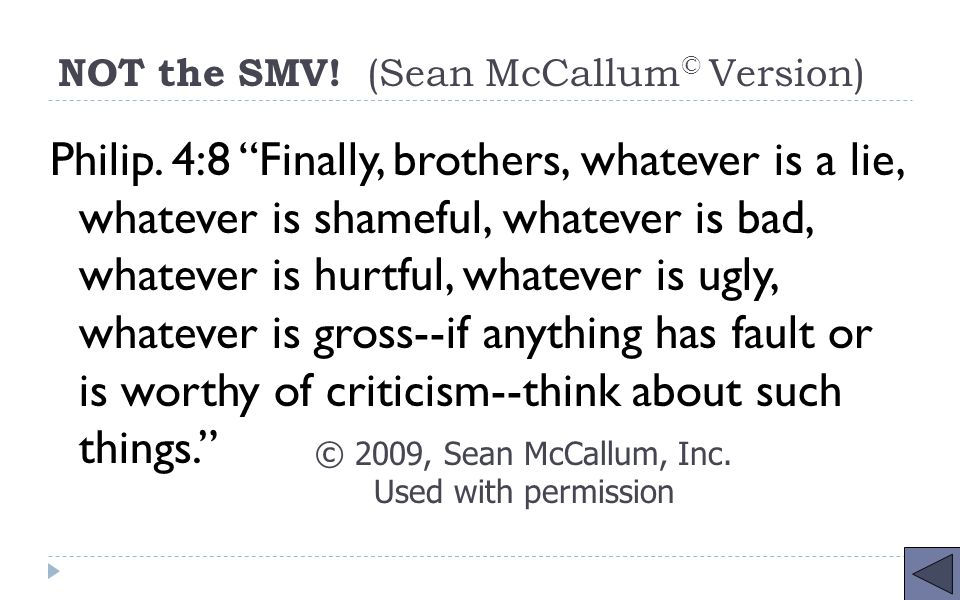 NOT the SMV. (Sean McCallum © Version) Philip.