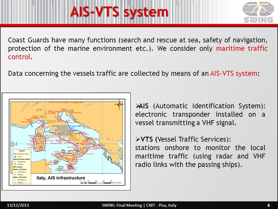 AIS-VTS system Coast Guards have many functions (search and rescue at sea, safety of navigation, protection of the marine environment etc.).
