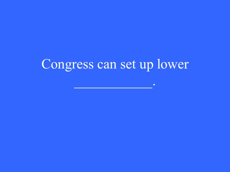 Congress can set up lower ___________.