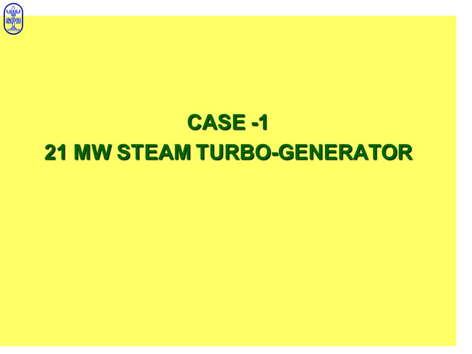 CASE MW STEAM TURBO-GENERATOR