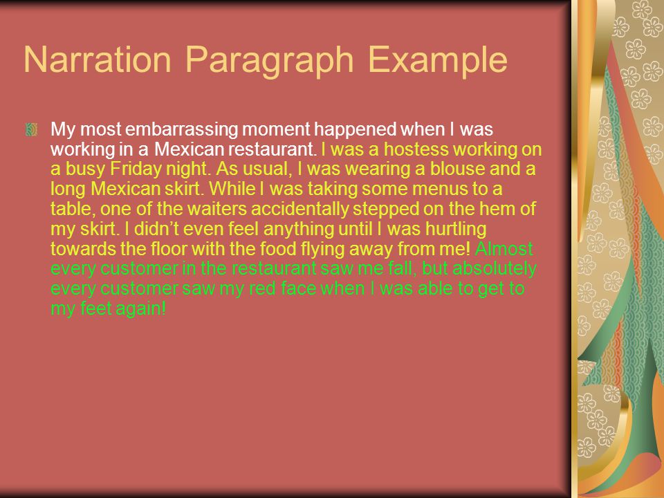 easy narrative paragraph examples