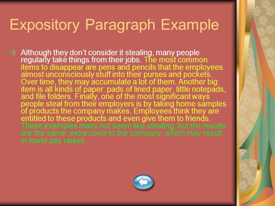 expository paragraph examples for middle school