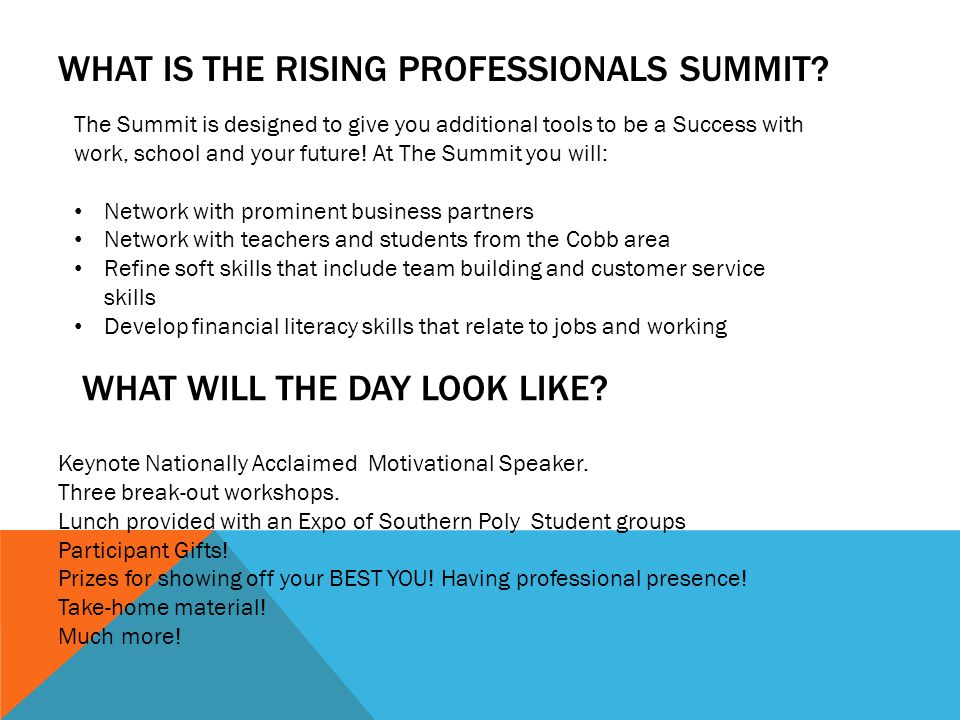 WHAT IS THE RISING PROFESSIONALS SUMMIT.