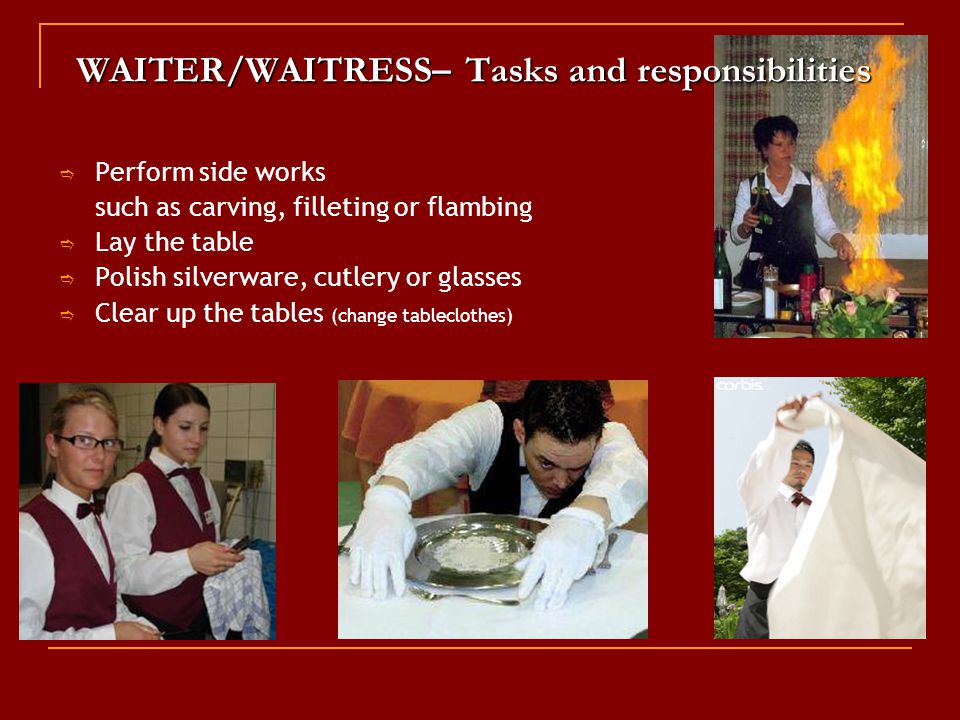 WAITER WAITRESS Tasks And Responsibilities Clothing Ppt Download 83