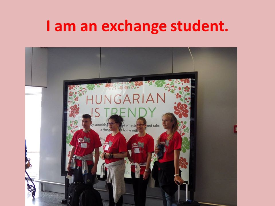 I am an exchange student.
