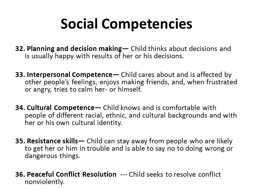Social Competencies 32.