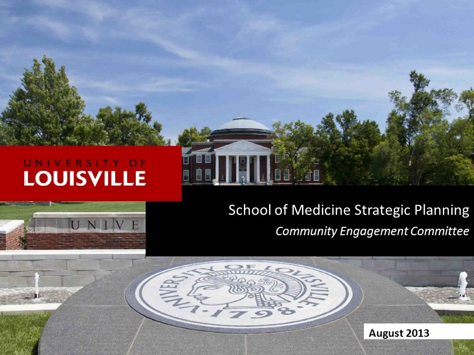 August 2013 School of Medicine Strategic Planning Community Engagement Committee