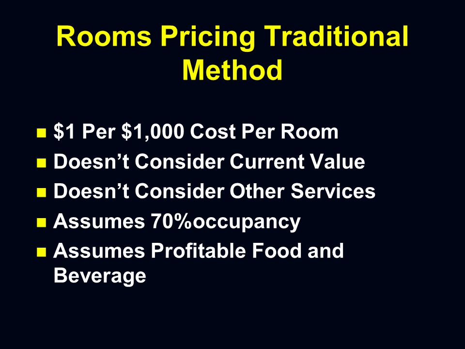 Prime Ingredient Mark Up Approach n n If Prime Ingredients cost $0.59 and you have a Prime Multiplier of 7.8 – –Suggested Price = $0.59 * 7.8 = $4.60 – –Would suggest rounding to $4.75 – –Note, the Prime Multiplier is based on history or industry standards there is not a formula for it.