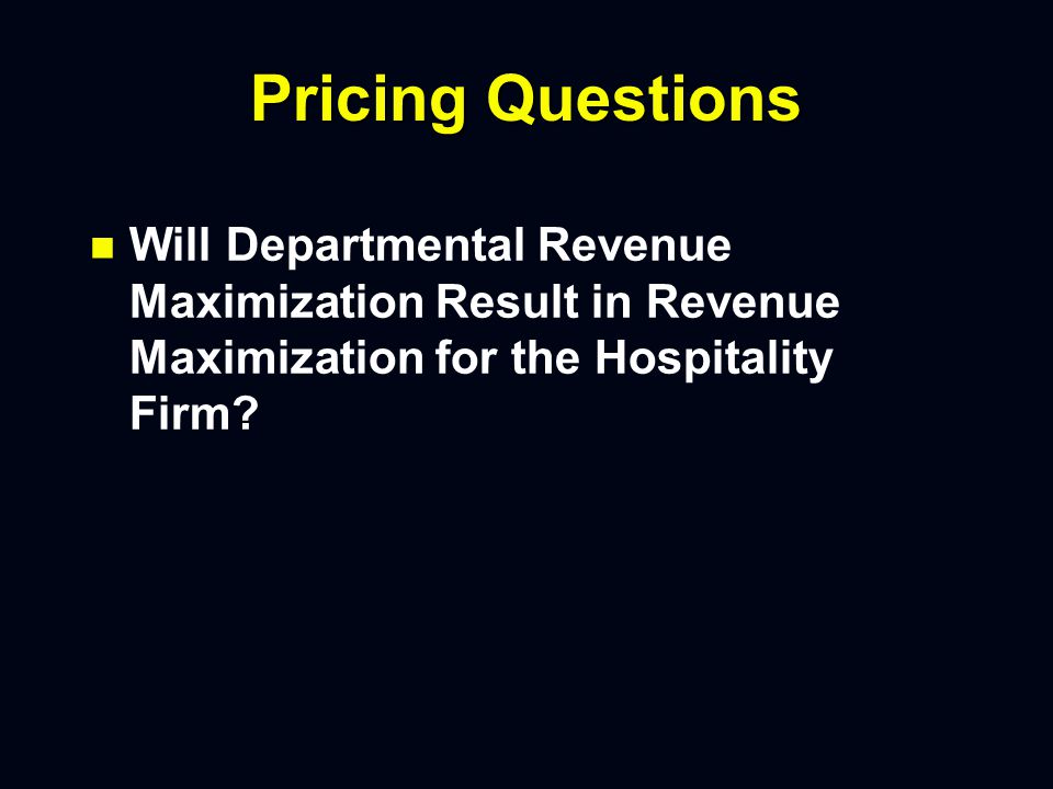 Pricing Questions n n What Are Common Methods of Pricing Food and Beverages.