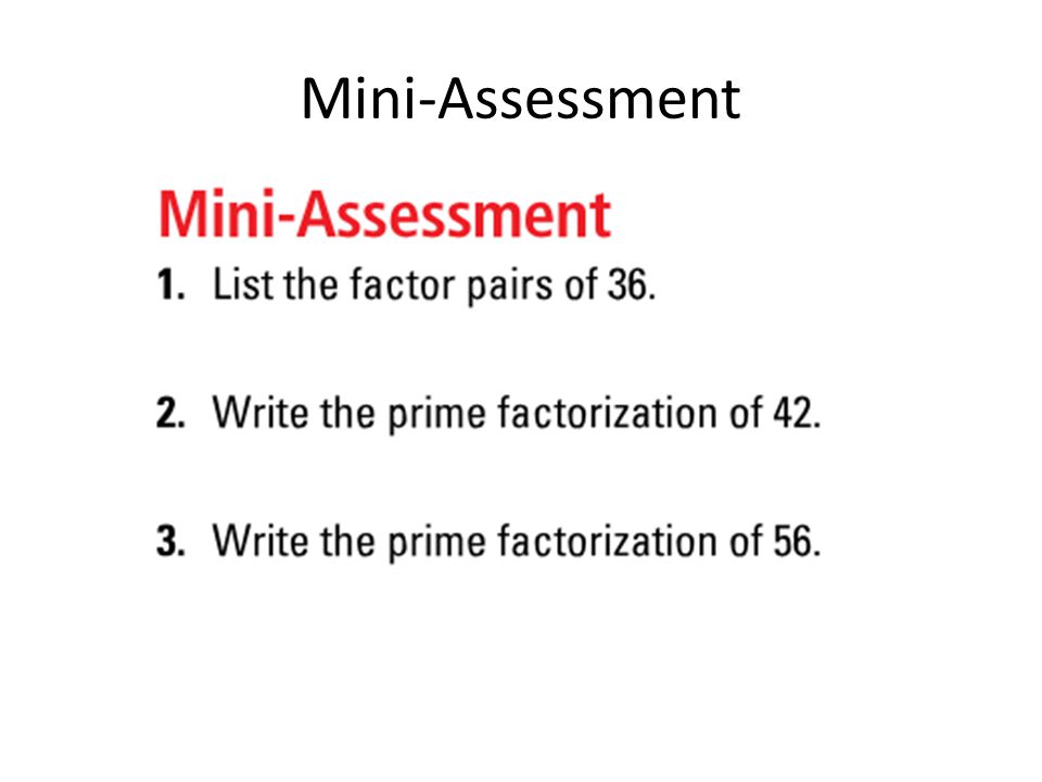 Mini-Assessment