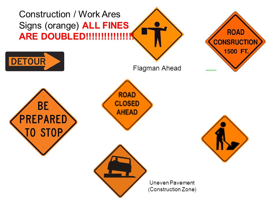 Flagman Ahead Construction / Work Ares Signs (orange) ALL FINES ARE DOUBLED!!!!!!!!!!!!!!!.