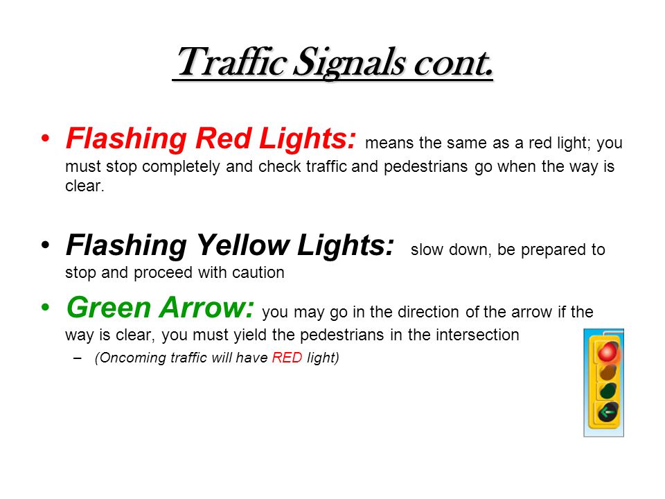 Traffic Signals cont.