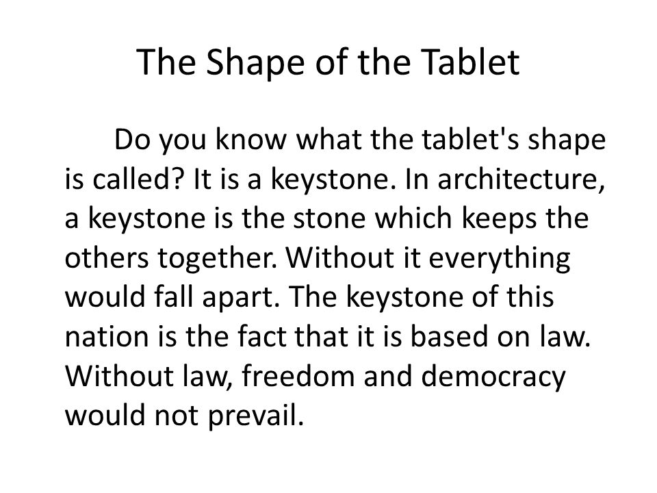 The Shape of the Tablet Do you know what the tablet s shape is called.