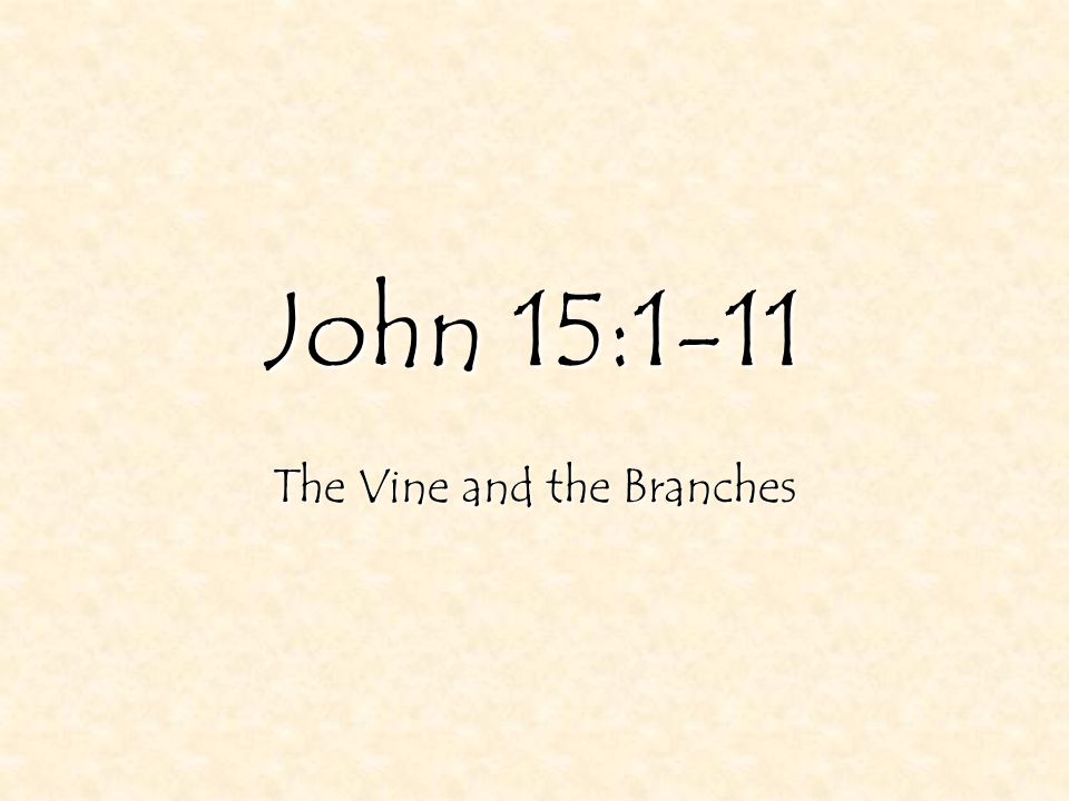 John 15:1-11 The Vine and the Branches