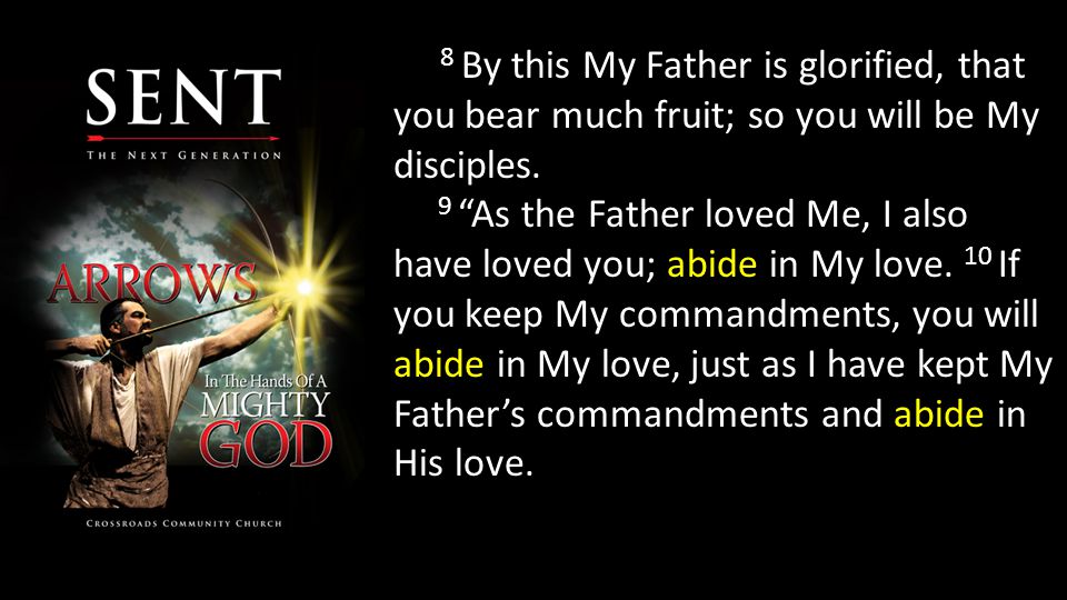 8 By this My Father is glorified, that you bear much fruit; so you will be My disciples.