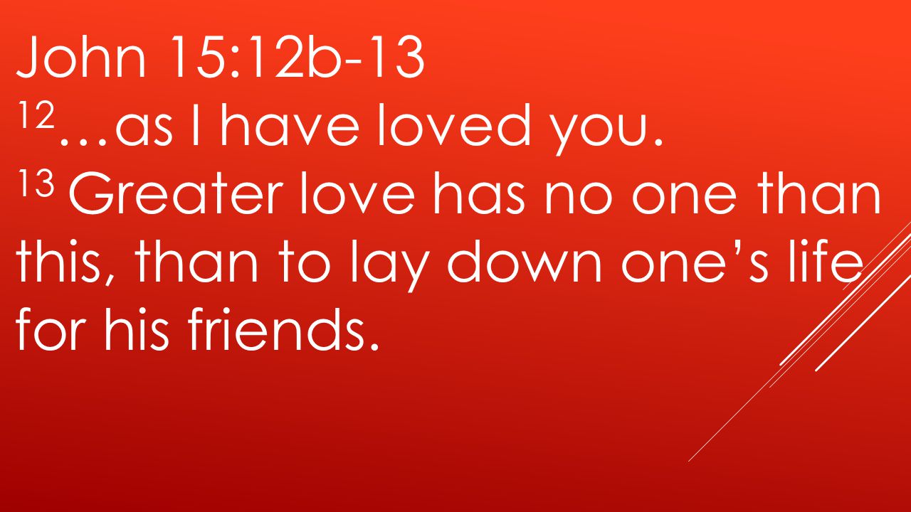John 15:12b …as I have loved you.