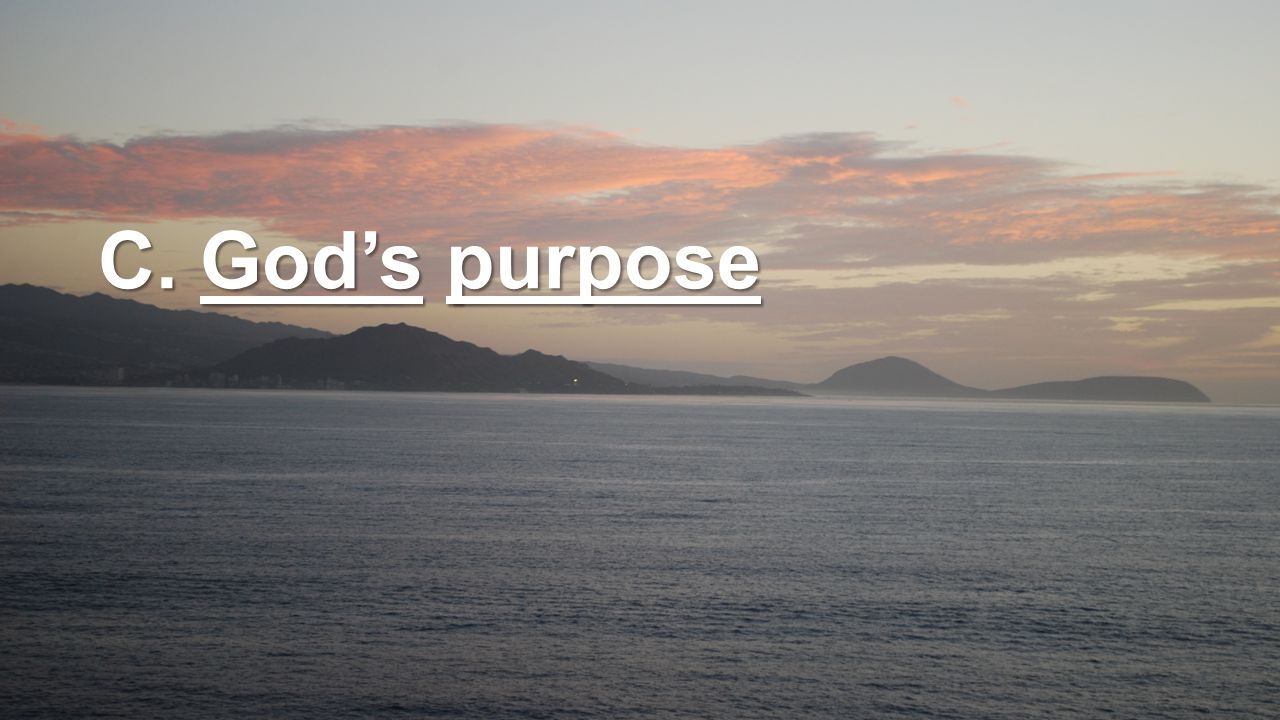 C. God’s purpose