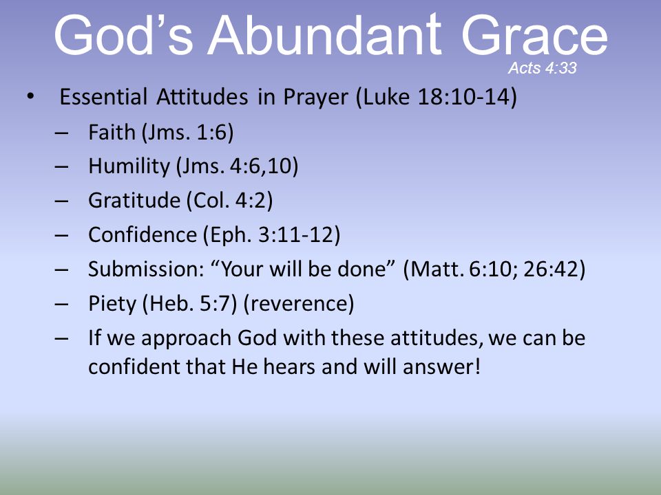 Essential Attitudes in Prayer (Luke 18:10-14) – Faith (Jms.