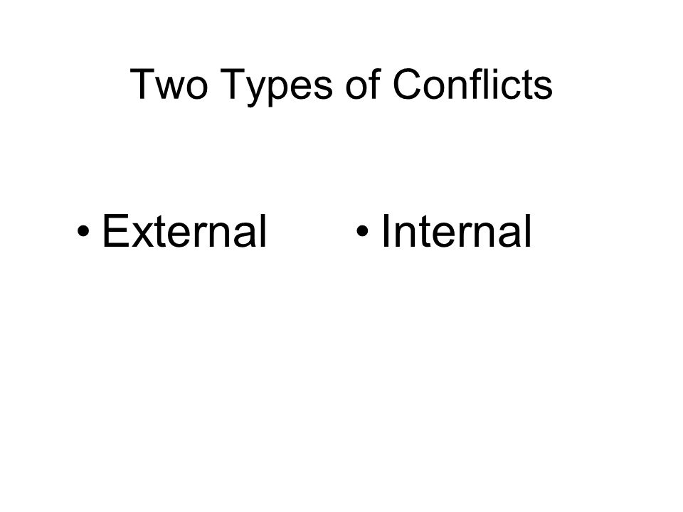 Two Types of Conflicts ExternalInternal