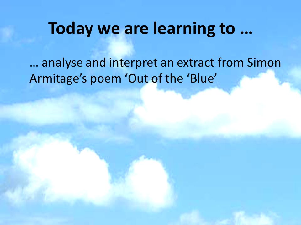 out of the blue simon armitage