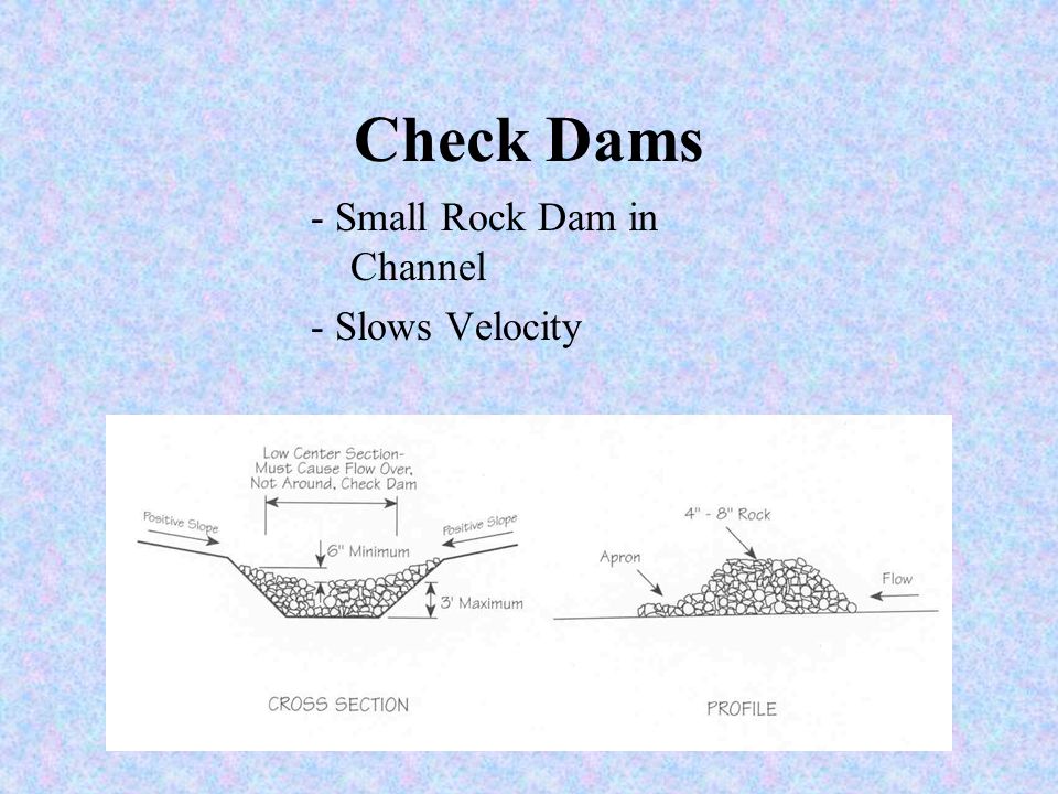 Runoff Control Measures -Check Dams - Slope Drains -Temporary Dams -Water Bar
