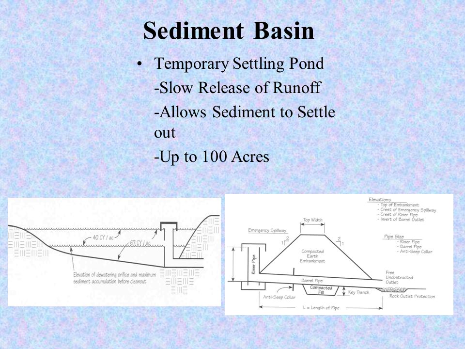 Sediment Control Measures -Sediment Basin -Sediment Trap/Diversion -Silt Fence -Storm Drain Inlet Protection