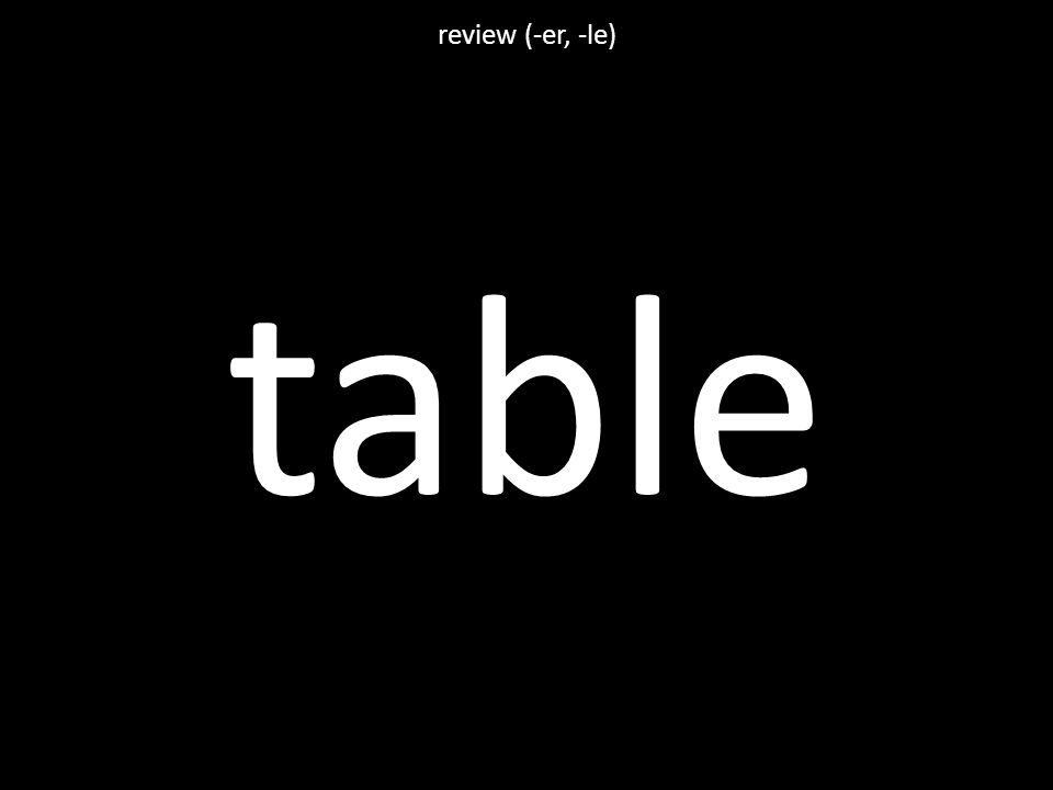 table review (-er, -le)
