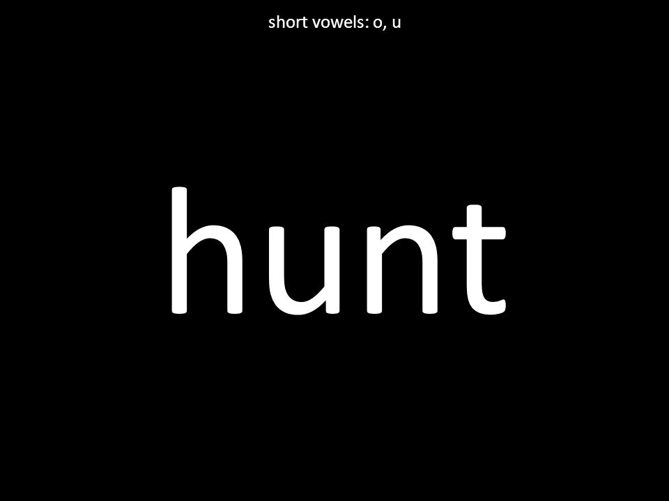 hunt short vowels: o, u