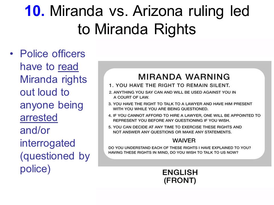 10. Miranda vs.