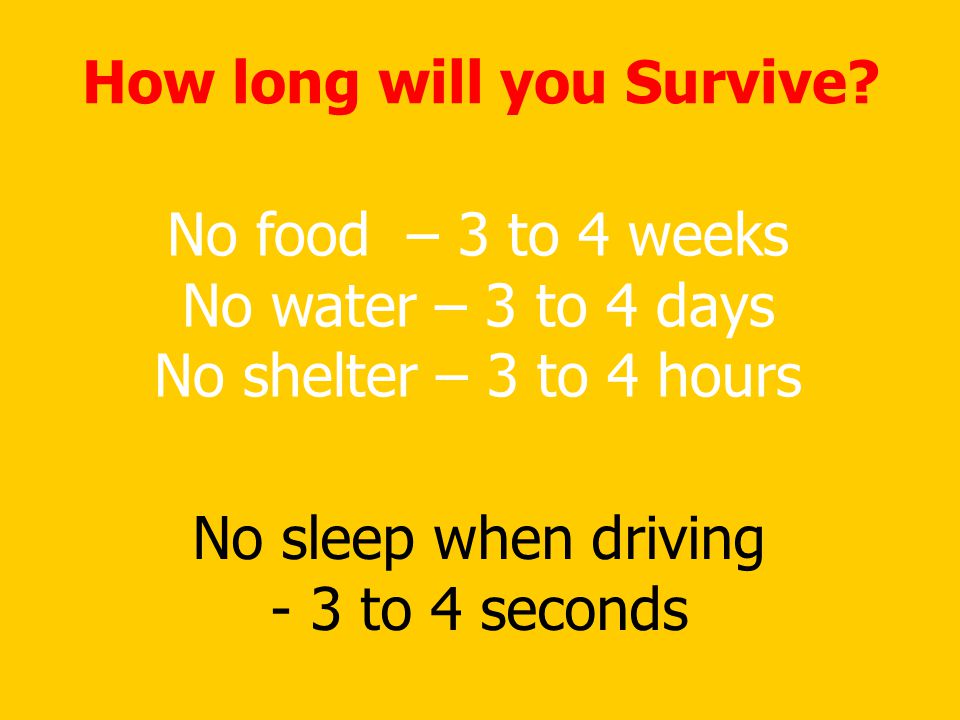How long will you Survive.