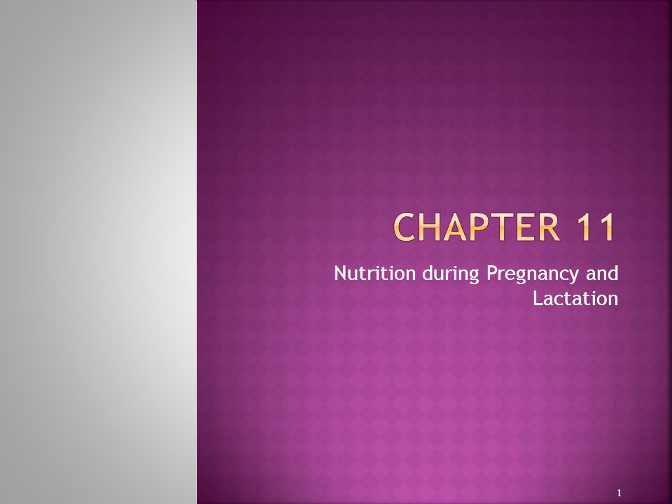 Nutrition during Pregnancy and Lactation 1
