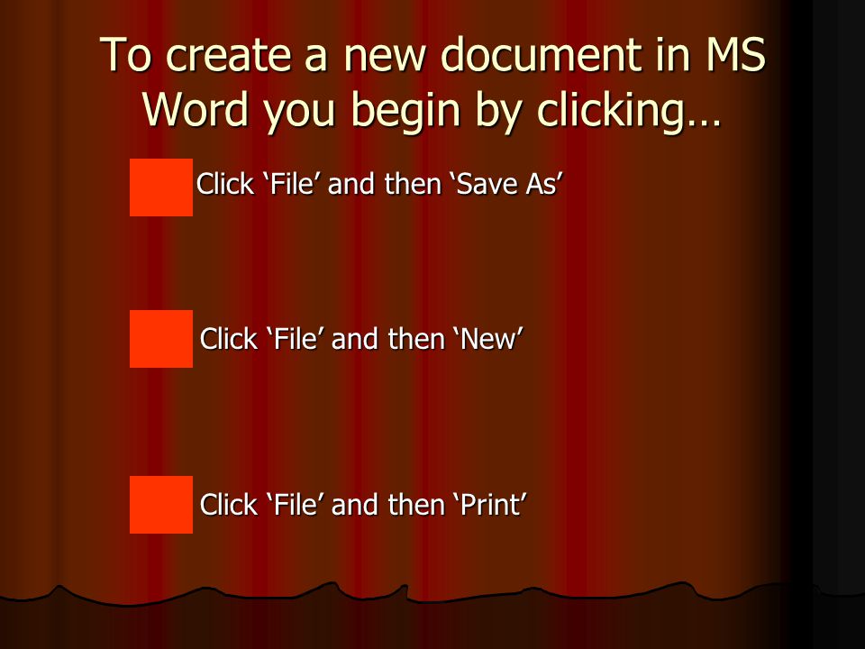 MS Word Document Back to Lesson
