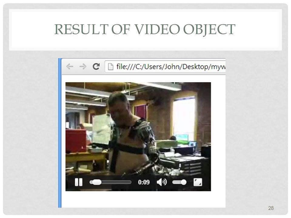 RESULT OF VIDEO OBJECT 28