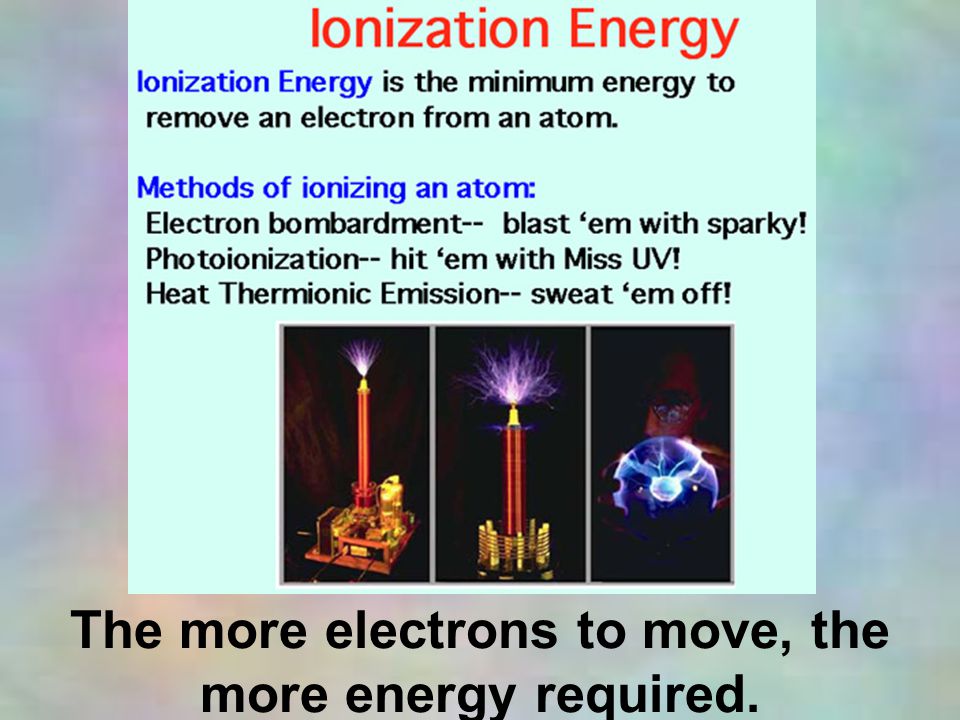 The more electrons to move, the more energy required.