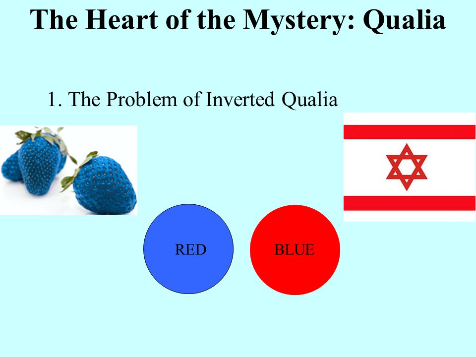 BLUERED 1. The Problem of Inverted Qualia The Heart of the Mystery: Qualia