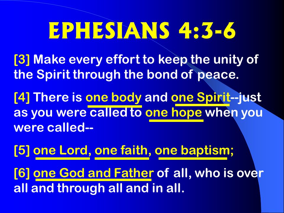 [3] Make every effort to keep the unity of the Spirit through the bond of peace.