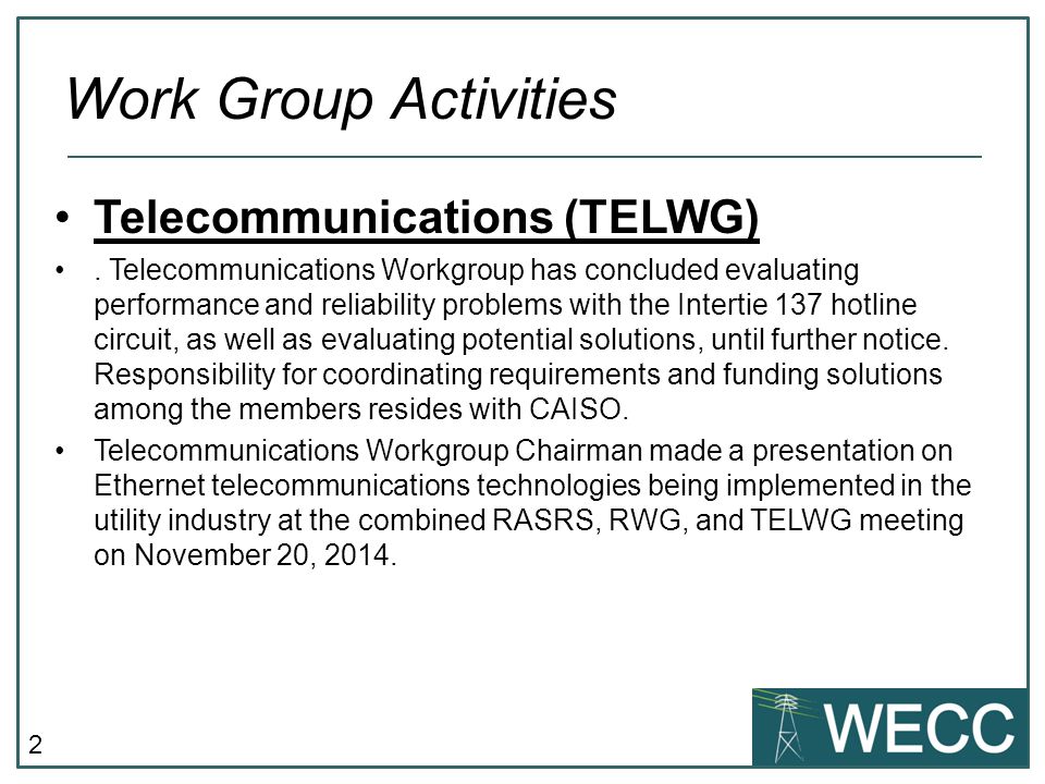 2 Telecommunications (TELWG).
